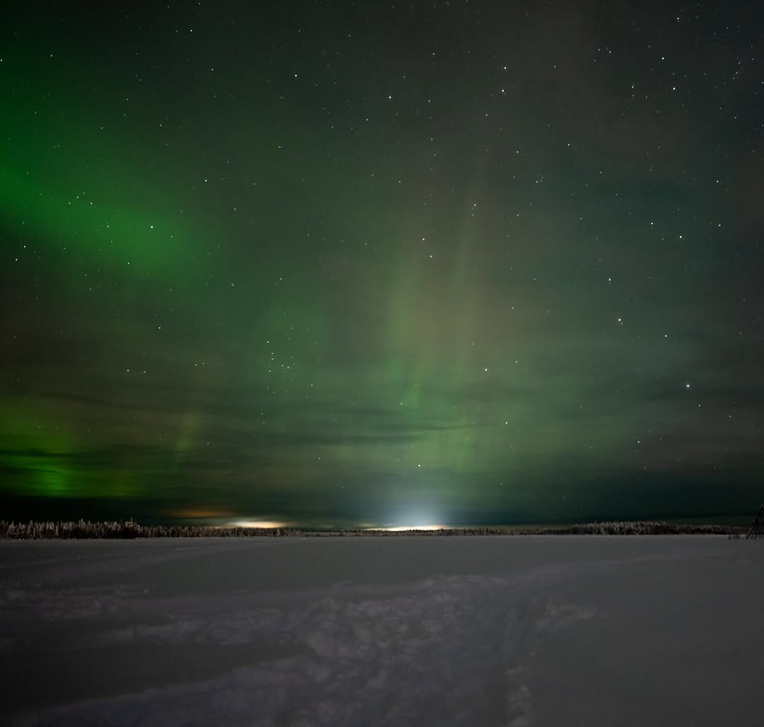 Successful aurora borealis hunt tonight in Lapland, Finland
