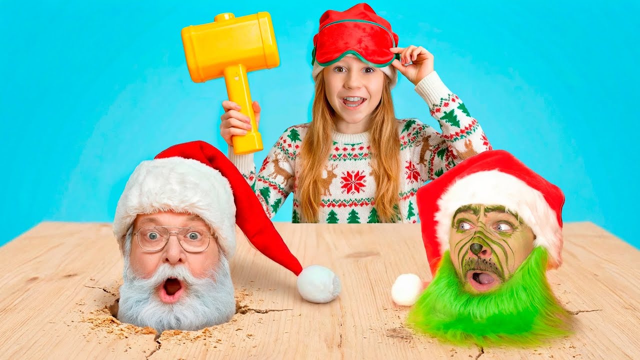 Nastya and friends - Christmas challenge Grinch vs Santa
